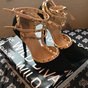 Black studded heels